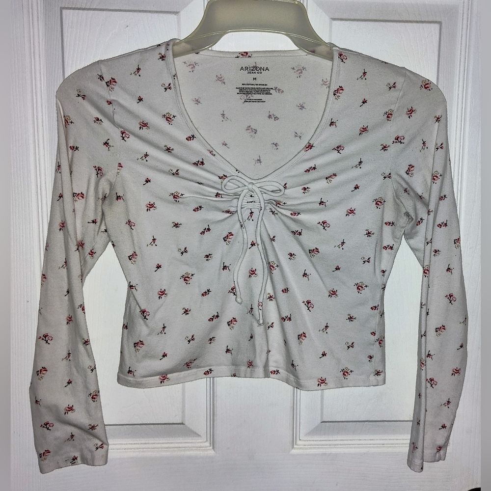 Arizona Jeans Co. Junior Women's Size M Y2K Floral Long Sleeve Top EUC